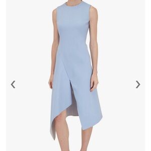 AKRIS Ice Blue Stretch Wool Asymmetric Zip Hem Dress
MSRP $2,990 Size 6
